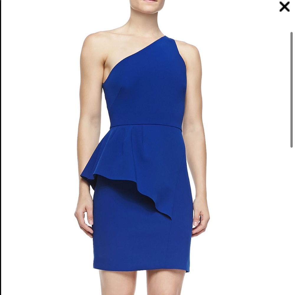 NWT Halston Heritage One-Shoulder Dress W/ Asymmetric Peplum Size 6